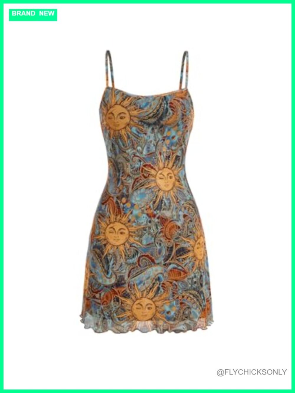 Women's Boho Mini Dress A-Line Mesh Sleeveless Backless Spaghetti Strap